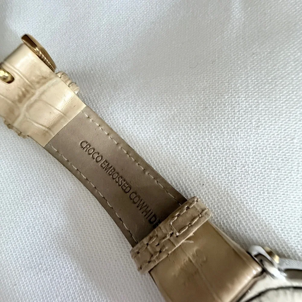 Judith Ripka Wrist Watch Women OS Cream Excellent Floating Crystal Heart Croco